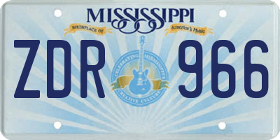 MS license plate ZDR966