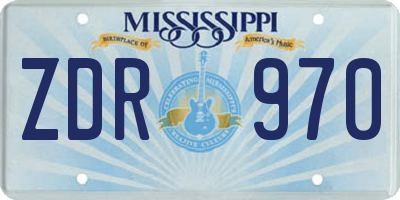 MS license plate ZDR970