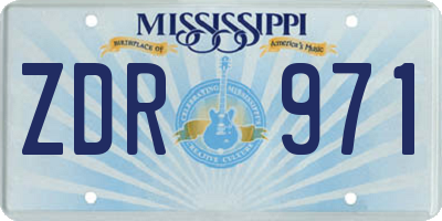 MS license plate ZDR971