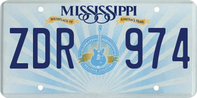 MS license plate ZDR974