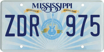 MS license plate ZDR975