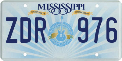 MS license plate ZDR976
