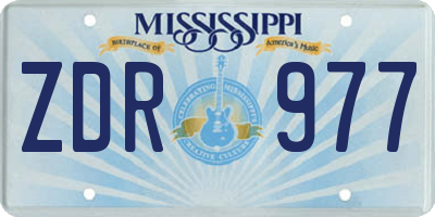 MS license plate ZDR977