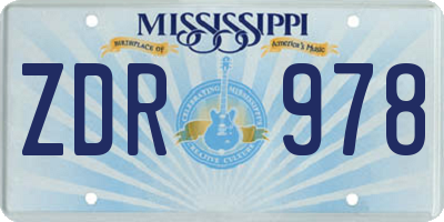 MS license plate ZDR978