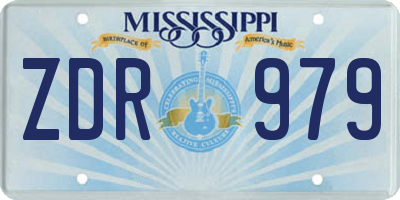 MS license plate ZDR979