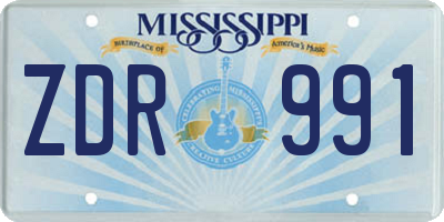 MS license plate ZDR991
