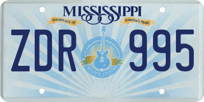 MS license plate ZDR995