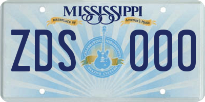MS license plate ZDS000