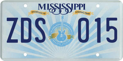 MS license plate ZDS015