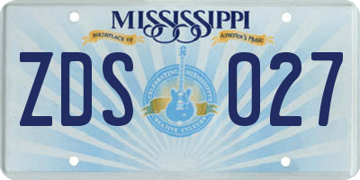 MS license plate ZDS027