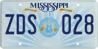 MS license plate ZDS028