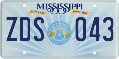 MS license plate ZDS043
