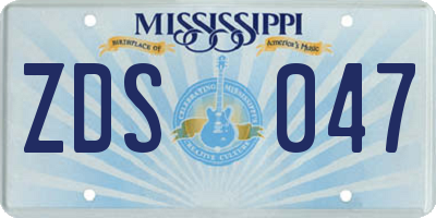MS license plate ZDS047
