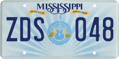 MS license plate ZDS048