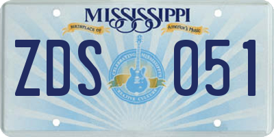 MS license plate ZDS051