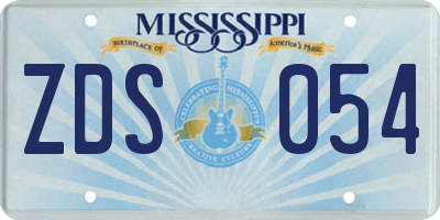 MS license plate ZDS054