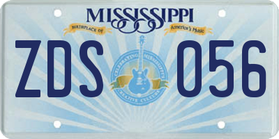MS license plate ZDS056