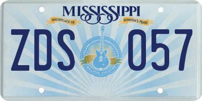 MS license plate ZDS057