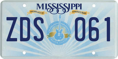 MS license plate ZDS061