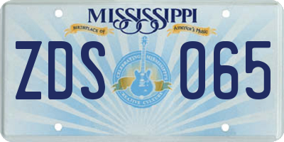 MS license plate ZDS065