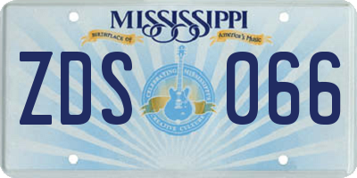 MS license plate ZDS066