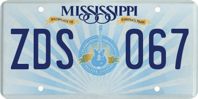 MS license plate ZDS067
