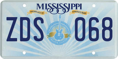 MS license plate ZDS068