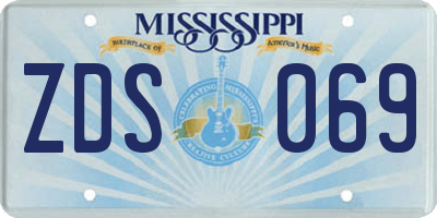 MS license plate ZDS069
