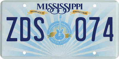MS license plate ZDS074