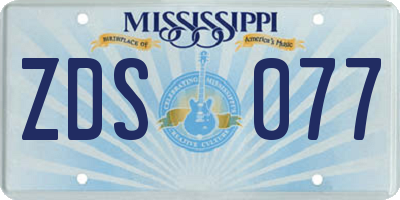 MS license plate ZDS077