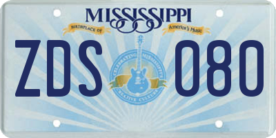 MS license plate ZDS080