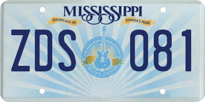 MS license plate ZDS081