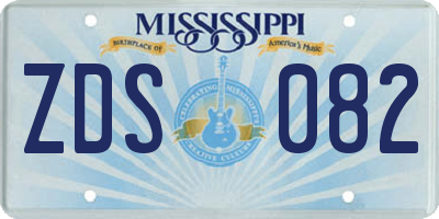 MS license plate ZDS082