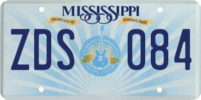 MS license plate ZDS084