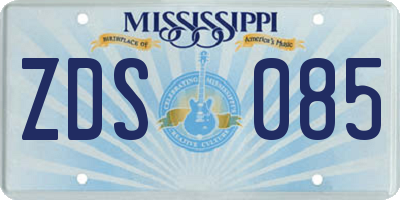 MS license plate ZDS085