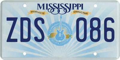 MS license plate ZDS086