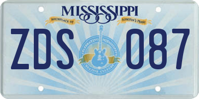 MS license plate ZDS087