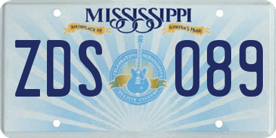 MS license plate ZDS089