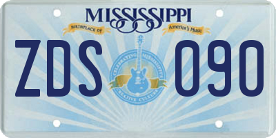 MS license plate ZDS090