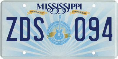 MS license plate ZDS094