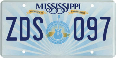 MS license plate ZDS097