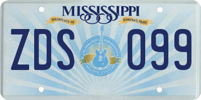 MS license plate ZDS099