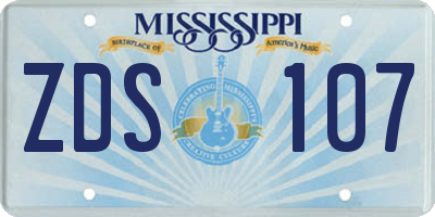 MS license plate ZDS107