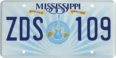 MS license plate ZDS109