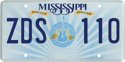 MS license plate ZDS110