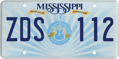 MS license plate ZDS112
