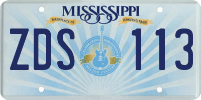 MS license plate ZDS113