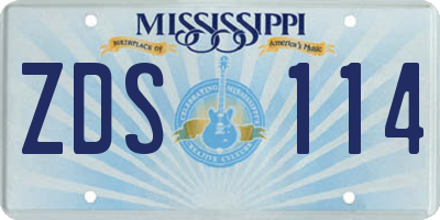 MS license plate ZDS114