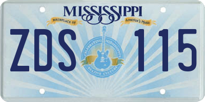 MS license plate ZDS115