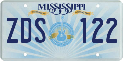 MS license plate ZDS122